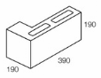 Line drawing of the 100 series l shape corner return grey block