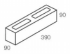 Line drawing of the 100 series standard half height grey block