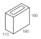Line drawing of the 120 series thick half wall grey block