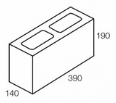 Line drawing of the 150 series standard hollow grey block