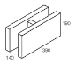 Line drawing of the 150 series h block grey block