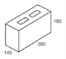 Line drawing of the 150 series thick wall grey block