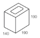 Line drawing of the 150 series thick wall half grey block