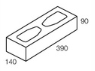 Line drawing of the 150 series standard half height grey block