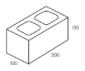 Line drawing of the 200 series standard grey block