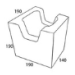 Line drawing of the 200 series curved wall half grey block