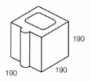Line drawing of the 200 series control joint half grey block