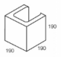 Line drawing of the 200 series half lintel grey block