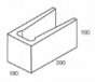 Line drawing of the 200 series deep lintel grey block