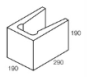 Line drawing of the 200 series three quarter lintel grey block