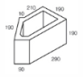 Line drawing of the 200 series squint grey block