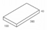 Line drawing of the 200 series capping tile grey block