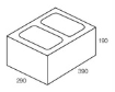 Line drawing of the 300 series full length standard grey block