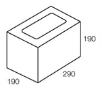 Line drawing of the 300 series half length grey block