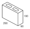 Line drawing of the 300 series quarter length grey block