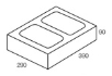 Line drawing of the 300 series half height grey block