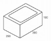 Line drawing of the 300 series standard grey block