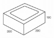 Line drawing of the 300 series 400 pier block grey block