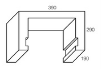 Line drawing of the heavy duty blocks cleanout grey block